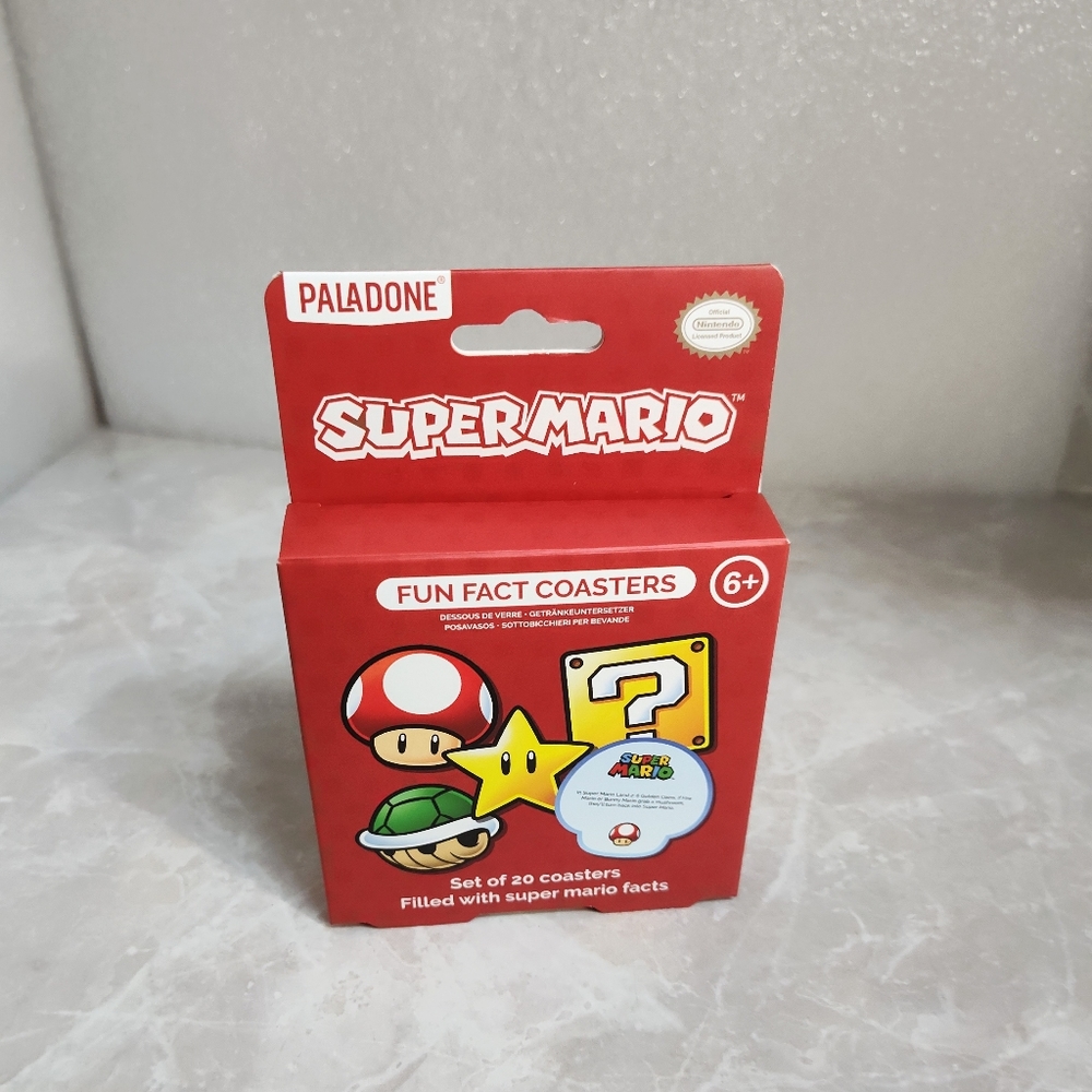 NWT Super Mario Fun Fact Coasters Set of 20